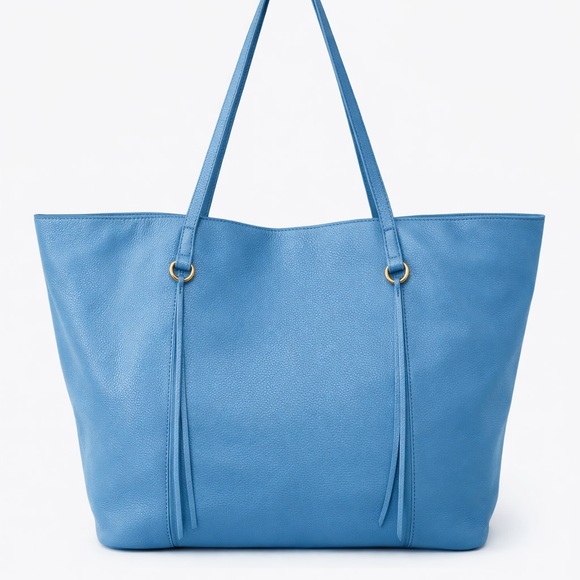 HOBO Kingston Pebbled Leather Convertible Tote Bag Blue Slouchy Hobo Purse - Picture 4 of 15